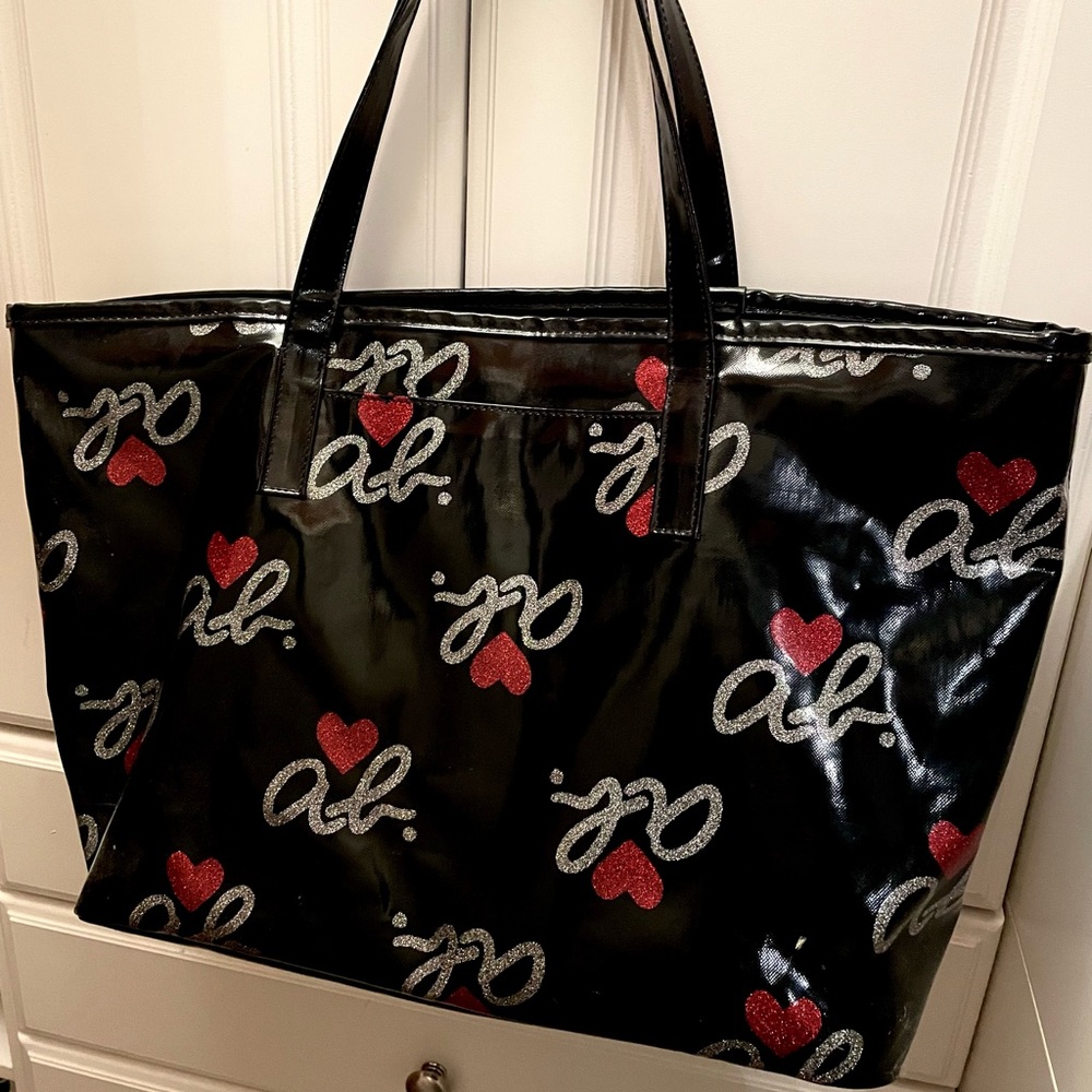 Agnes B heart black tote bag